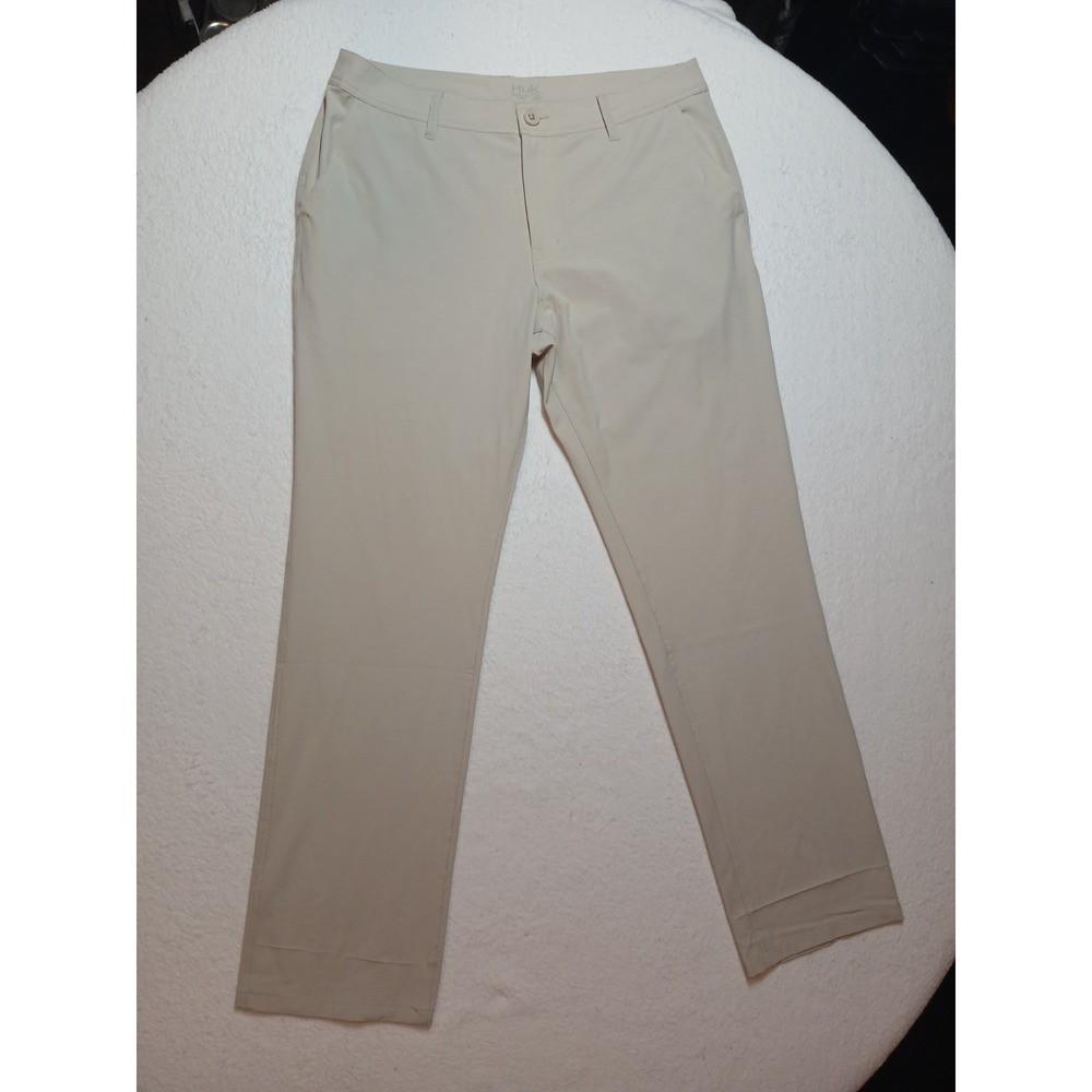 Huk Performance Fishing Mens Size 36 Khaki Stretch Utility Pants Tan Outdoor